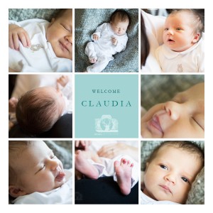8 photo collage of a baby girl - various different close up images